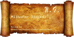 Milhofer Ildikó névjegykártya